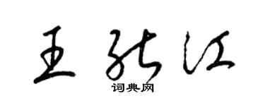 梁锦英王能江草书个性签名怎么写