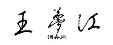 梁锦英王梦江草书个性签名怎么写