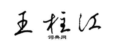 梁锦英王柱江草书个性签名怎么写