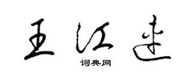 梁锦英王江连草书个性签名怎么写
