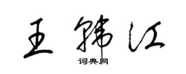 梁锦英王韩江草书个性签名怎么写
