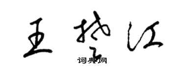 梁锦英王楚江草书个性签名怎么写