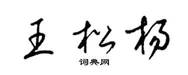 梁锦英王松杨草书个性签名怎么写