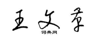 梁锦英王文革草书个性签名怎么写