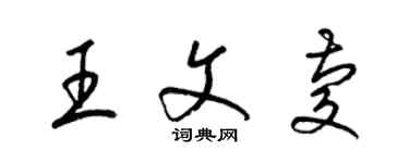 梁锦英王文庆草书个性签名怎么写