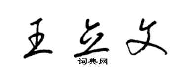 梁锦英王立文草书个性签名怎么写