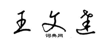 梁锦英王文达草书个性签名怎么写