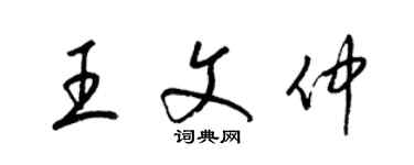 梁锦英王文仲草书个性签名怎么写