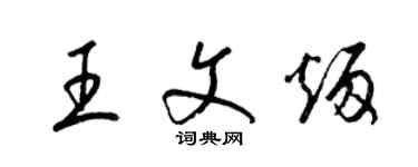 梁锦英王文炳草书个性签名怎么写
