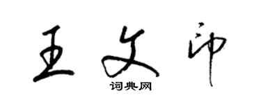 梁锦英王文印草书个性签名怎么写