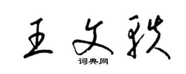 梁锦英王文轶草书个性签名怎么写