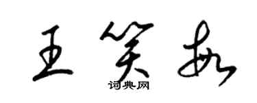 梁锦英王笑敏草书个性签名怎么写