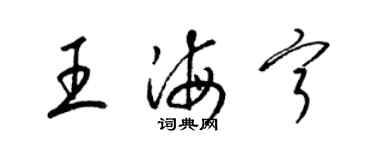 梁锦英王海宁草书个性签名怎么写