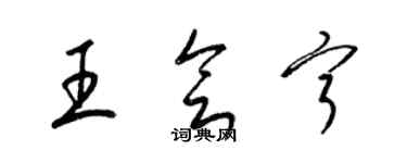 梁锦英王会宁草书个性签名怎么写