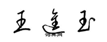 梁锦英王进玉草书个性签名怎么写