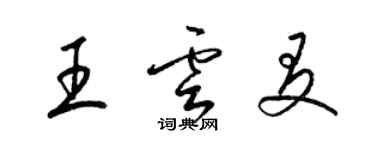 梁锦英王云友草书个性签名怎么写