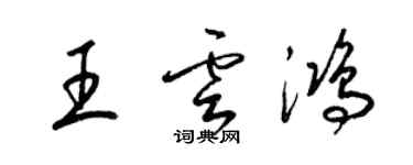 梁锦英王云鸿草书个性签名怎么写