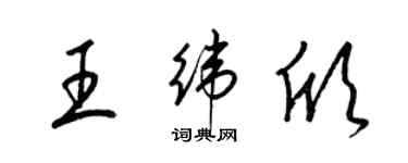 梁锦英王纬欣草书个性签名怎么写