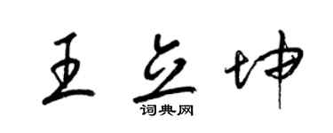 梁锦英王立坤草书个性签名怎么写