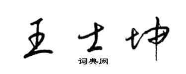 梁锦英王士坤草书个性签名怎么写