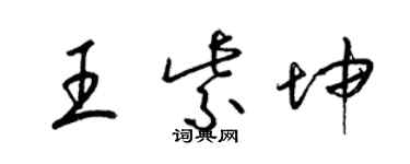 梁锦英王紫坤草书个性签名怎么写