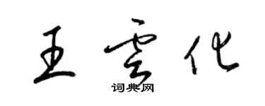 梁锦英王云化草书个性签名怎么写