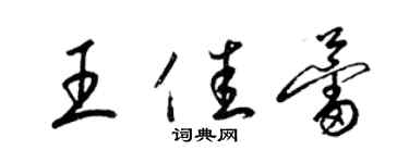 梁锦英王佳蕾草书个性签名怎么写