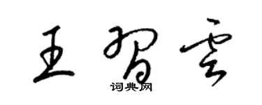 梁锦英王习云草书个性签名怎么写