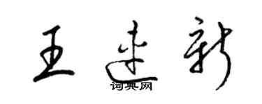 梁锦英王连新草书个性签名怎么写