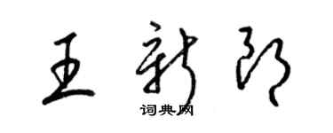 梁锦英王新朗草书个性签名怎么写