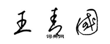 梁锦英王青国草书个性签名怎么写