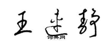 梁锦英王连静草书个性签名怎么写