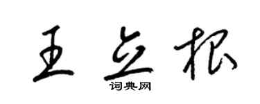 梁锦英王立根草书个性签名怎么写