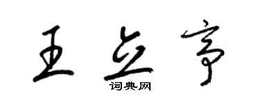 梁锦英王立亭草书个性签名怎么写