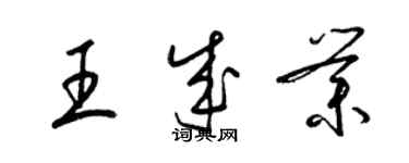梁锦英王成业草书个性签名怎么写