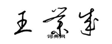 梁锦英王业成草书个性签名怎么写