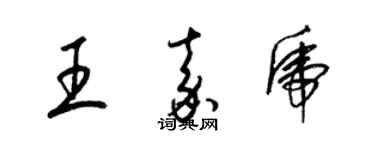 梁锦英王嘉虎草书个性签名怎么写