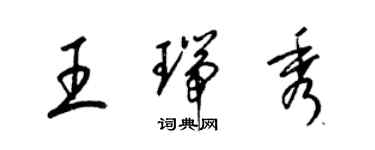 梁锦英王瑞秀草书个性签名怎么写