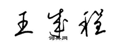 梁锦英王成程草书个性签名怎么写