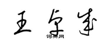 梁锦英王卓成草书个性签名怎么写