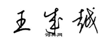 梁锦英王成越草书个性签名怎么写