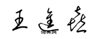 梁锦英王进喜草书个性签名怎么写