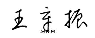 梁锦英王辛振草书个性签名怎么写