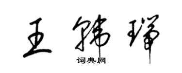梁锦英王韩瑞草书个性签名怎么写