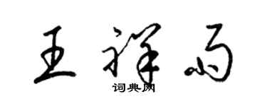 梁锦英王祥雨草书个性签名怎么写