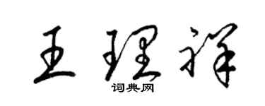 梁锦英王理祥草书个性签名怎么写
