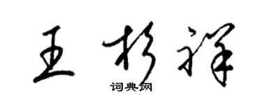 梁锦英王杉祥草书个性签名怎么写