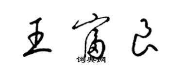 梁锦英王富良草书个性签名怎么写