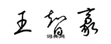 梁锦英王智豪草书个性签名怎么写