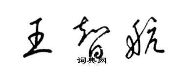 梁锦英王智航草书个性签名怎么写